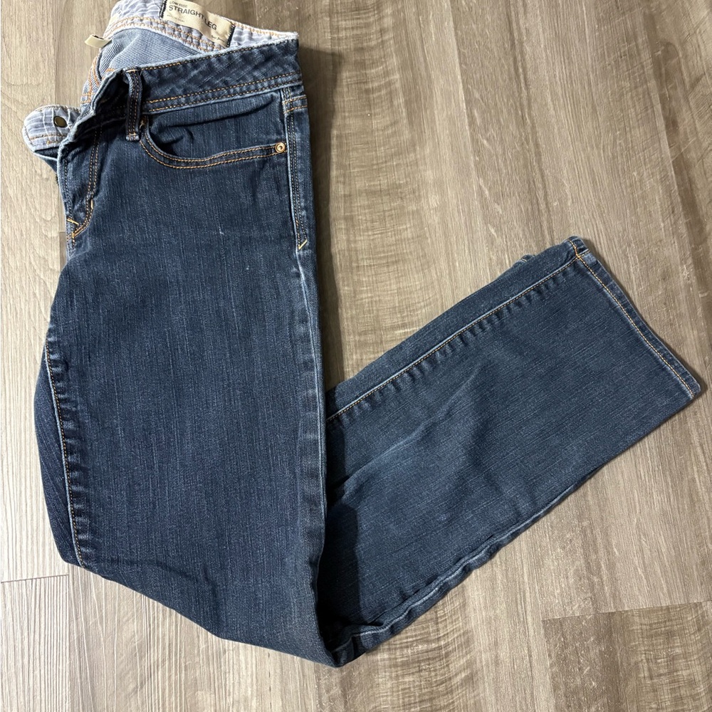 Gap Jeans Dark Wash Low Rise Straight Leg Jeans
